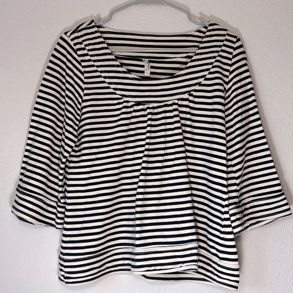 Black and white striped top